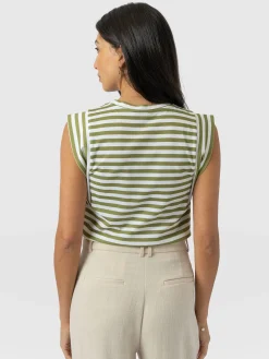 Rowan Tee - Green Stripe