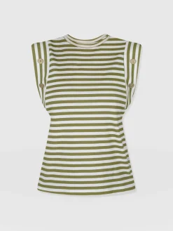Rowan Tee - Green Stripe