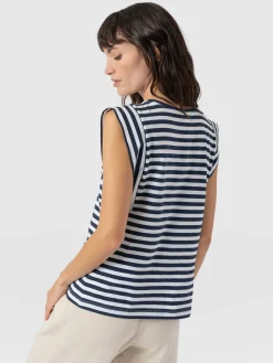 Rowan Tee - Navy Stripe