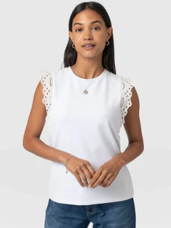 Rowan Tee - White Broderie