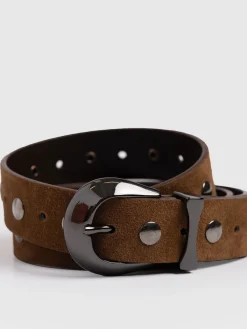 Roxie Studded Belt - Camel