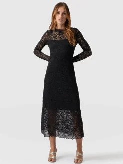 Runway Lace Dress - Black