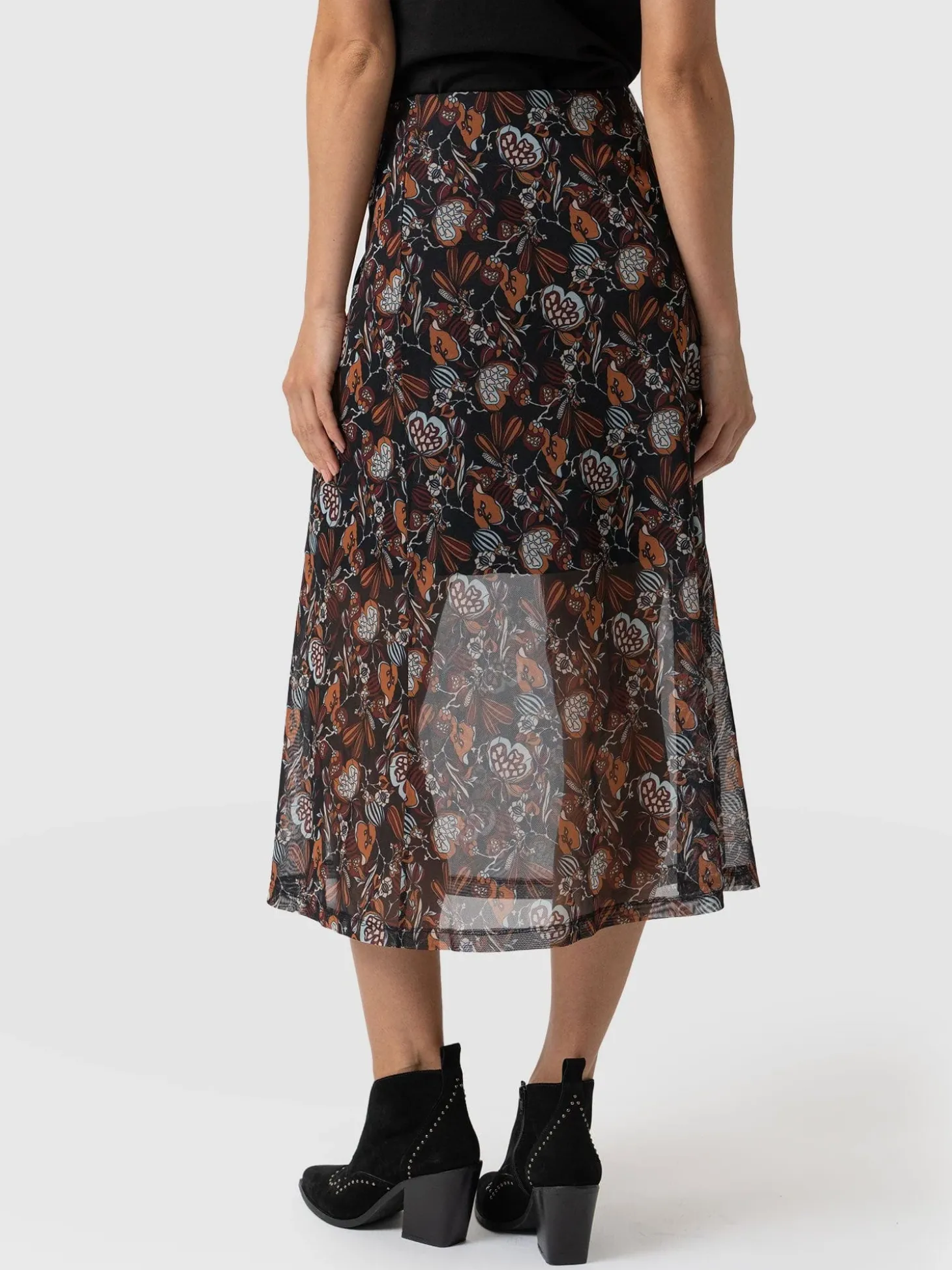 Runway Mesh Skirt - 70's Paisley