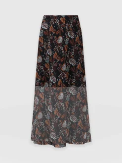 Runway Mesh Skirt - 70's Paisley