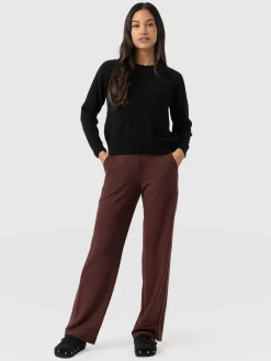 Runway Pant - Maroon - Bronze Stripe