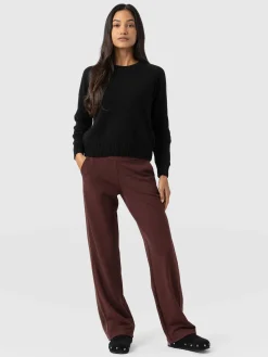 Runway Pant - Maroon - Bronze Stripe
