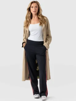 Runway Pant - Navy Red Stripe