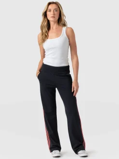 Runway Pant - Navy Red Stripe