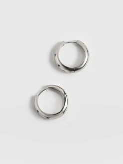 Scatter Star Hoop Earrings - Silver/Black