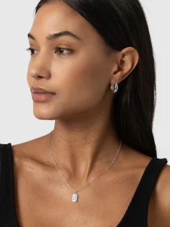 Scatter Star Hoop Earrings - Silver/Black