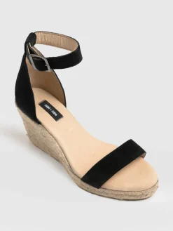 Serena Espadrille Wedges - Black