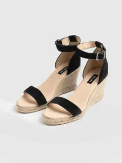 Serena Espadrille Wedges - Black