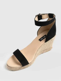 Serena Espadrille Wedges - Black