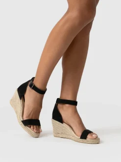 Serena Espadrille Wedges - Black