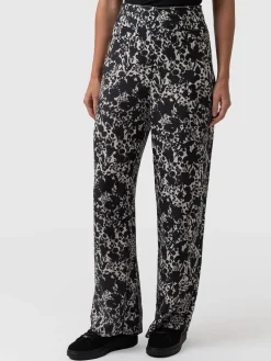 Sienna High Waisted Pant - Black Cream Floral