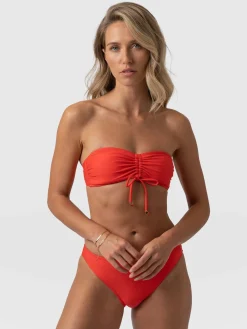 Skye Bandeau Bikini Top - Red