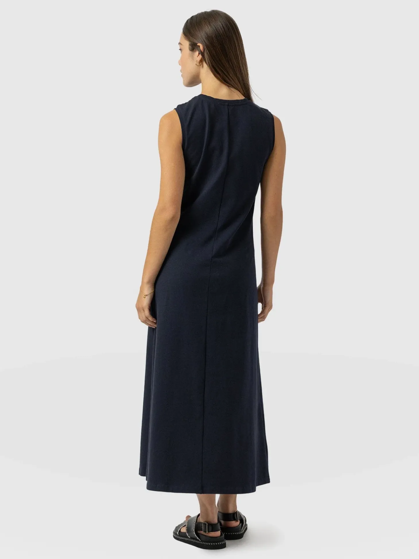Sleeveless Runway Maxi Dress - Navy