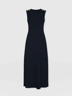 Sleeveless Runway Maxi Dress - Navy