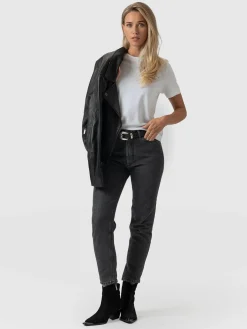 Slim Mom Jeans - Black