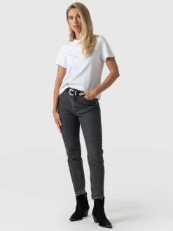 Slim Mom Jeans - Black