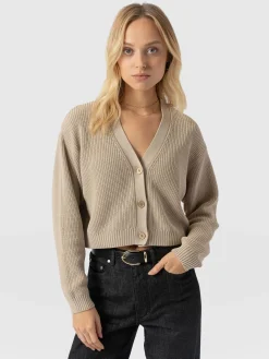 Soho Crop Cardigan - Beige