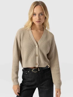 Soho Crop Cardigan - Beige