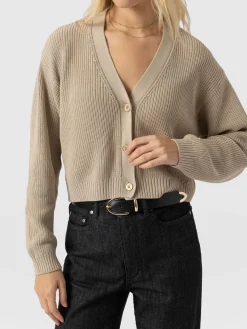 Soho Crop Cardigan - Beige