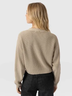 Soho Crop Cardigan - Beige
