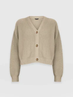 Soho Crop Cardigan - Beige
