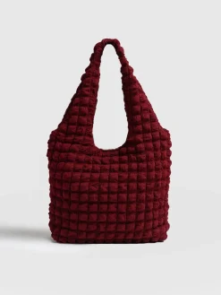 Soho Shoulder Tote Bag - Burgundy