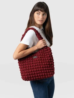 Soho Shoulder Tote Bag - Burgundy