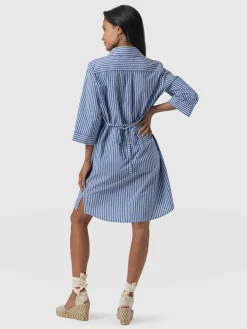 Stevie Shirt Dress - Blue Stripe