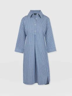 Stevie Shirt Dress - Blue Stripe