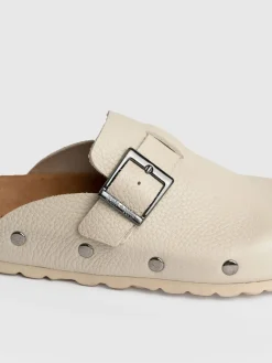 Studded Clogs - Cream