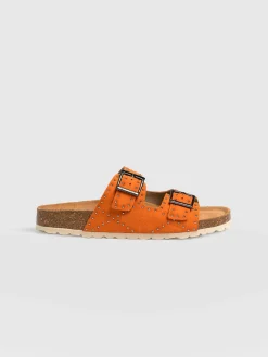 Studded Sutton Slides - Orange