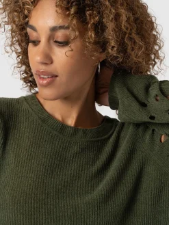 Suki Lace Hole Knit - Green