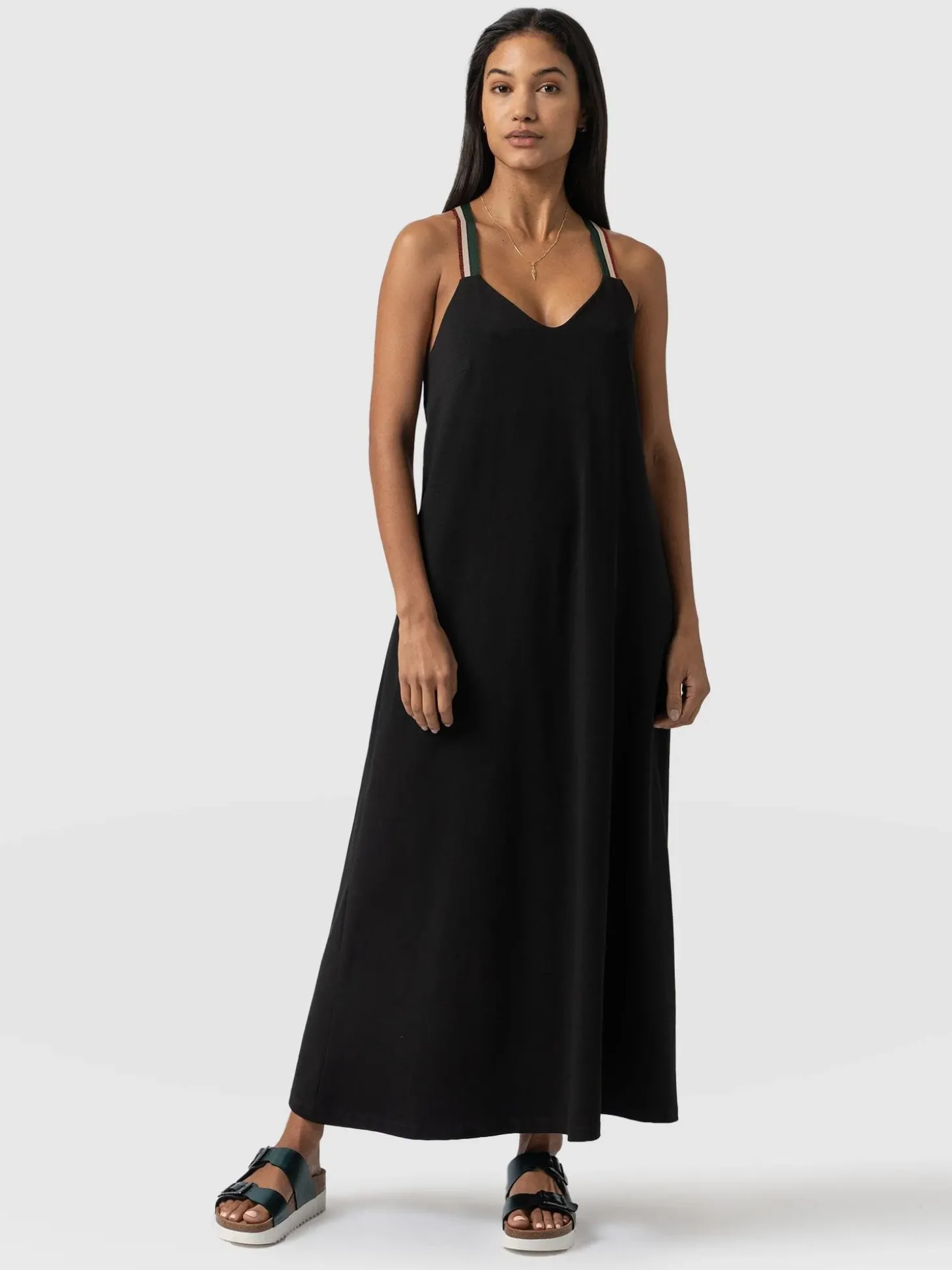 Sunset Dress Black - Red Lurex