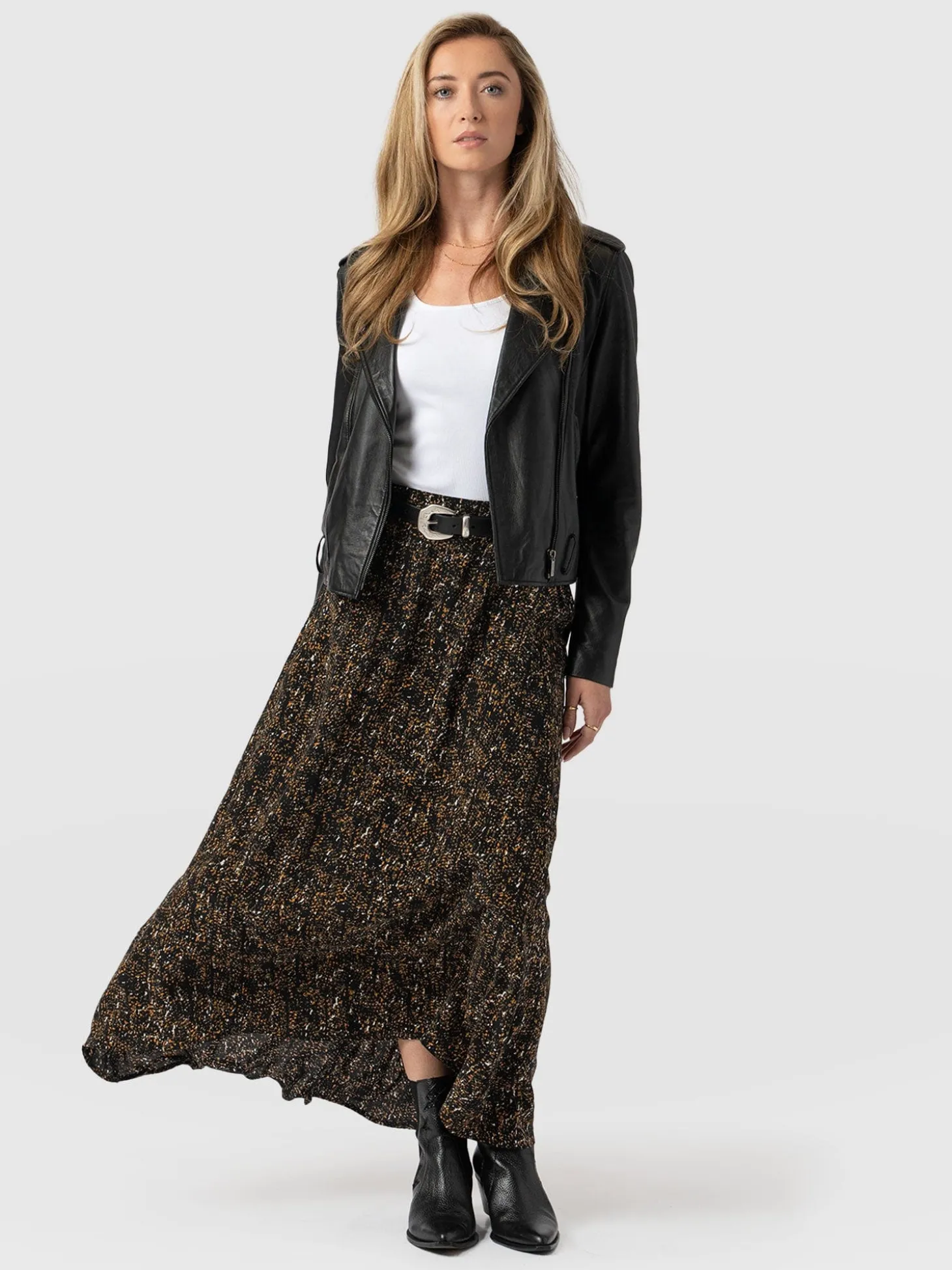 Sutton Skirt - Ditsy Leopard
