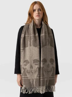 Sutton Skull Scarf - Beige