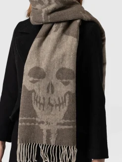 Sutton Skull Scarf - Beige