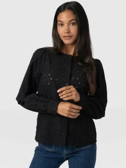 Tabitha Blouse - Black Broderie
