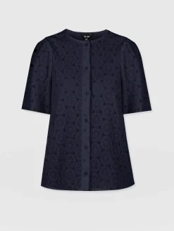 Tabitha Short Sleeve Blouse - Navy