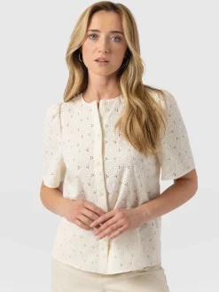 Tabitha Short Sleeve Blouse - Cream