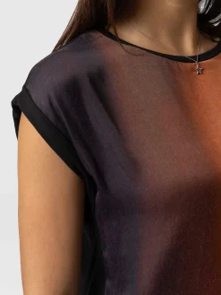 Turn Up Contrast Tee - Amber Gradient