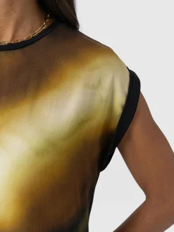 Turn Up Contrast Tee - Yellow Gradient