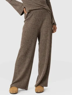 Victory Rib Wide Leg Pant - Beige