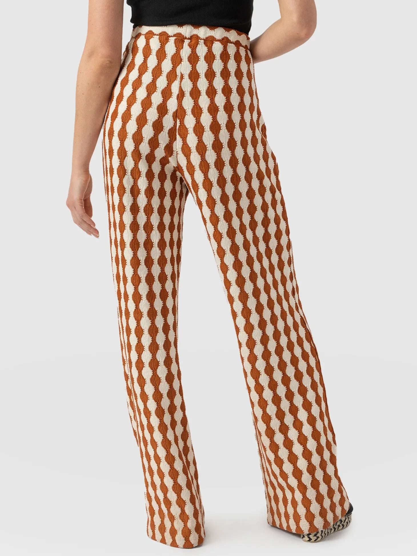 Victory Wide Leg Pant - Brown/Cream