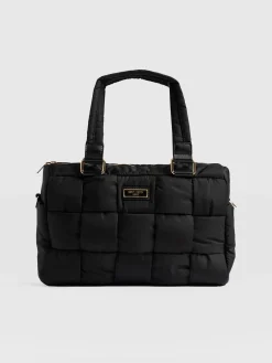 Woven Duffle Bag - Black/Grey