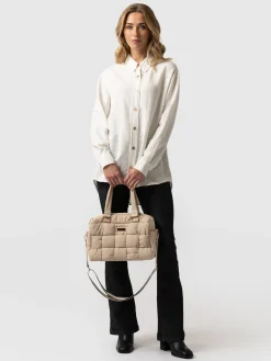 Woven Duffle Bag - Cream
