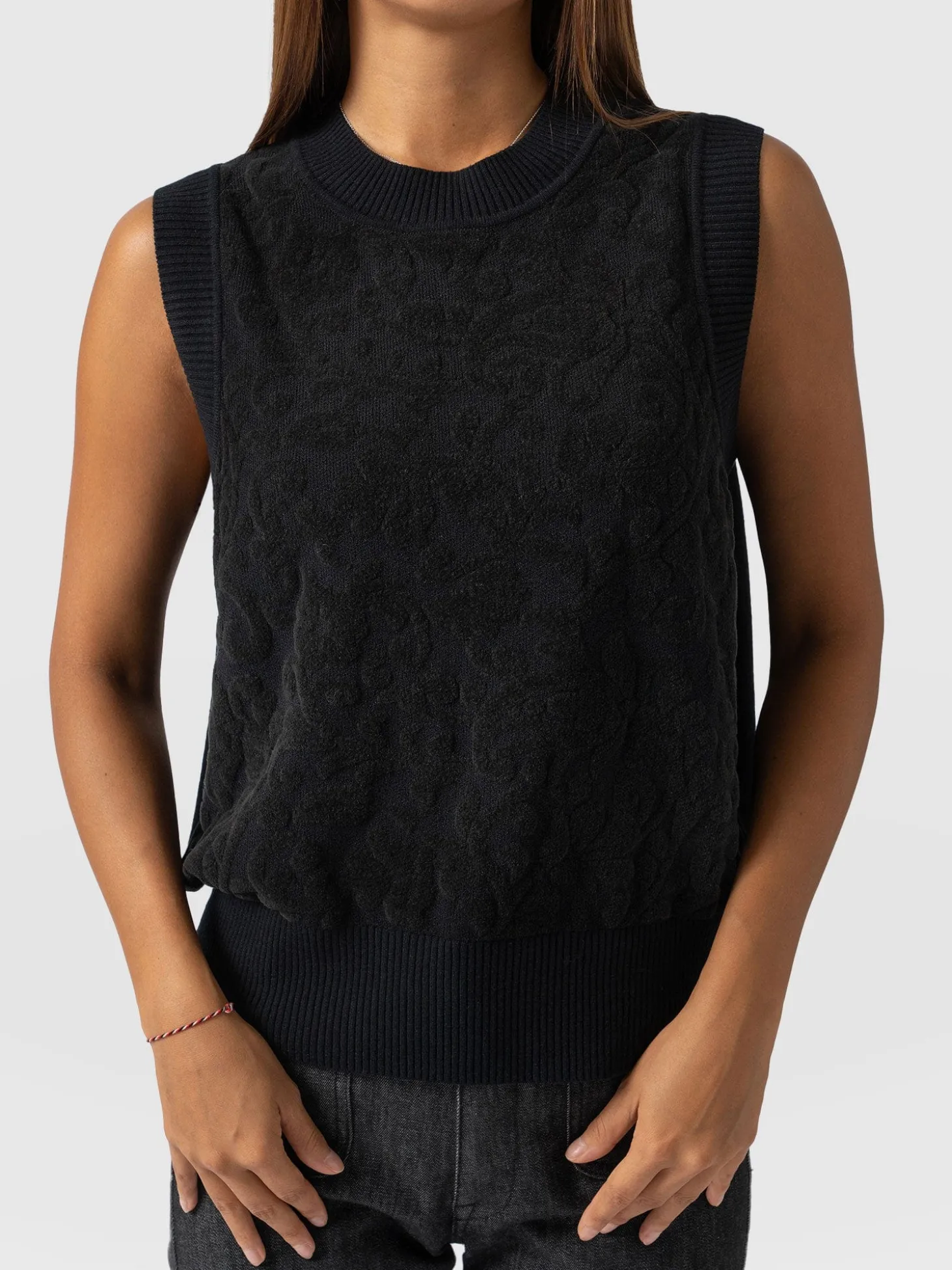 Wren Sleeveless Knit - Black